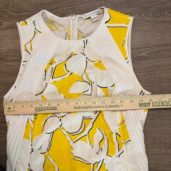 Diane Von Furstenberg “Samantha” Yellow Floral Dress Size 8​​ - Picture 7 of 11